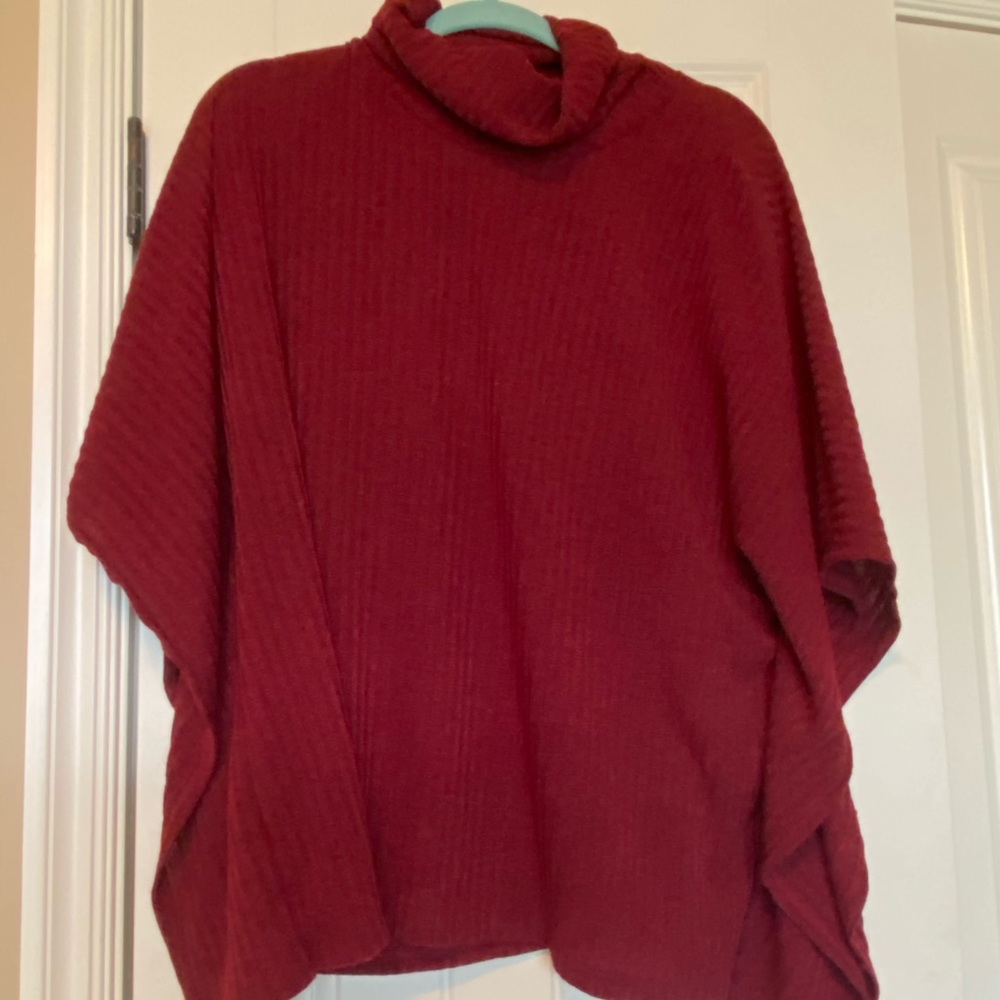 Norma Allen Burgandy Sweater Poncho